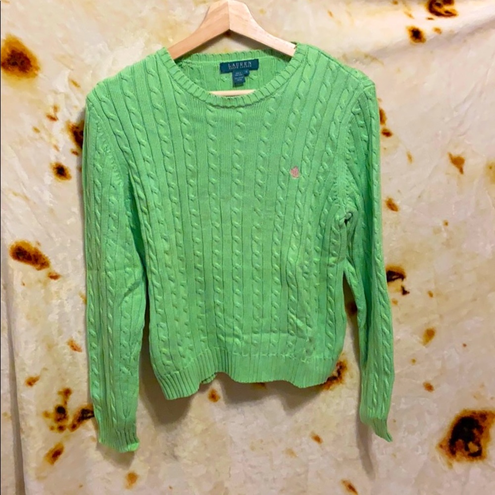 Lauren Ralph Lauren green Cable Knit Sweater